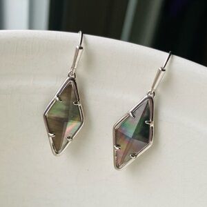 Kendra Scott Silver Iridescent Drop Earrings